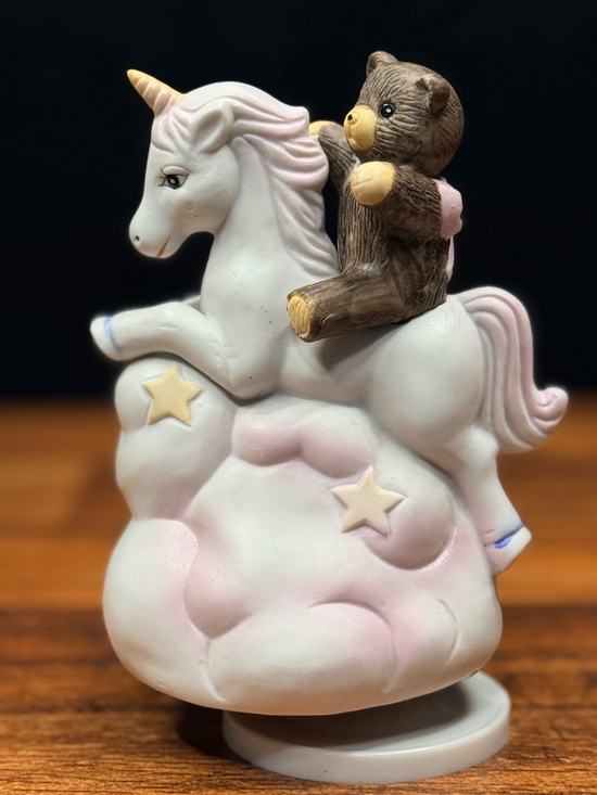 Other - Bear Riding Unicorn Rotating Music Box